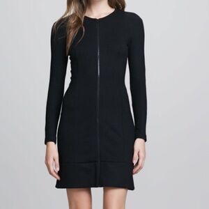 Theory Black Long Sleeve Zipper Front Dress